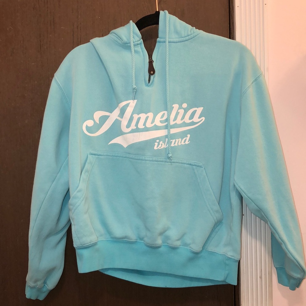 light blue hoodie